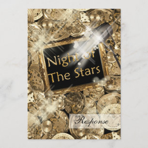 Convites Douradas estrelas de Hollywood
