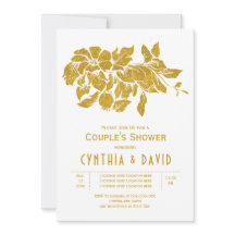 Douradas flores brilhantes chá de casais florais d