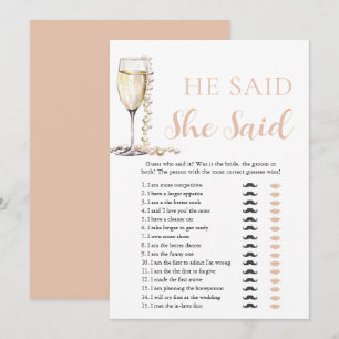 Convites Douradas Pérolas e Prosecco Que Ele Disse, Ela Dis