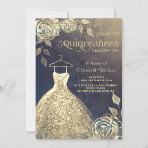 Convites Douradas sequências de ouro de tendências rosas 