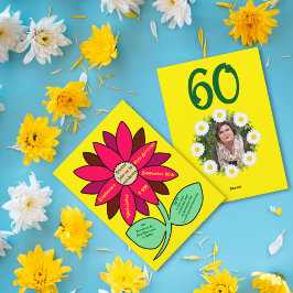 Convites Dourado 60º Aniversário Flor Vermelho Simples