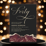 Convites Dourado Agate 40º quarenta e quarenta Festas de an<br><div class="desc">Um aniversário de 40 anos luxuoso e sofisticado convite com uma rica burgundy e design de ouro agata. Este convite combina elegância moderna com charme de eterno. Os tons de burlu profundo, acentuados por detalhes radiantes de ouro, criam uma estética refinada e na moda, fazer-a a escolha perfeita para uma...</div>