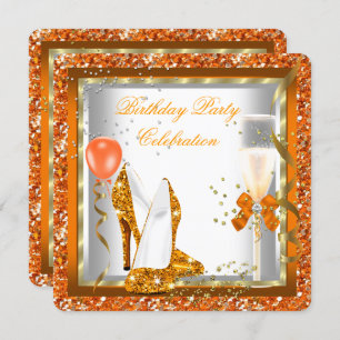 Convites Dourado Alto Caudal Brilhante Festa de aniversário