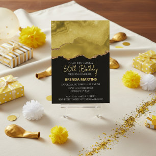 Convites Dourado Amarelo Glitter Aquarela