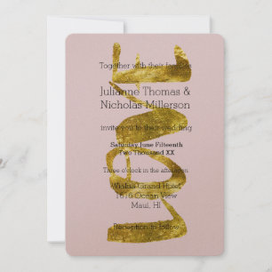 Convites Dourado amor é casamento paciente