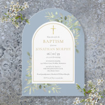 Dourado Arco Verde Dusty Blue Boy Baptism