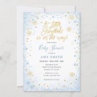 Dourado azul Um pequeno floco de neve está a camin