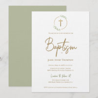 Dourado batismo da cruz de cor aquática moderna