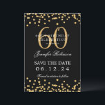 Convites Dourado Black 60th Birthday Salvar a Data Confetti<br><div class="desc">Design de "60ª Festa de aniversário" elegante com faux glitter confetti e texto detalhado. Fácil de usar e fácil de personalizar. Faça o pedido hoje!</div>