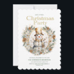 Convites Dourado Branca Snowman Greenery Festa de Natal<br><div class="desc">Convite de festas de Natal com a pintura de um boneco de ouro e neve branco emoldurado por cones de pínus, flores brancas e verde. Personalize com suas informações de partido. Entre em contato comigo para obter assistência com suas personalizações ou para solicitar outros produtos Zazzle correspondentes ou coordenadores para...</div>