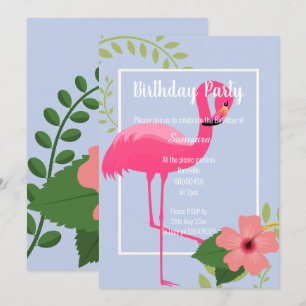 CONVITES DOURADO BRANCO AZUL DE FLAMINGO BRILHO