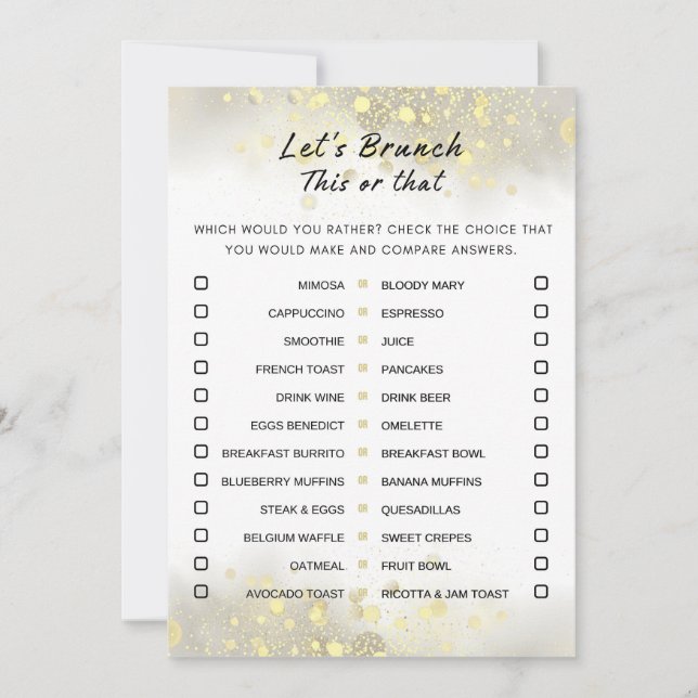 Convites Dourado Branco Este Ou Aquele Jogo Da Festa De Bru (Frente)
