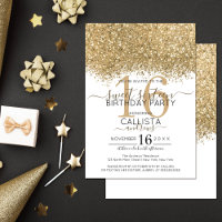 Dourado brilho branco moderno, Confetti Sweet 16