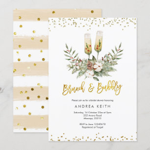 Convites Dourado Brunch de Natal e Chá de panela de Borrac