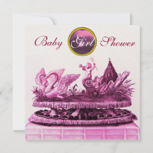 CONVITES DOURADO CARÁTER DOS SUANS/CUPCAKES, CHÁ DE FRALDAS