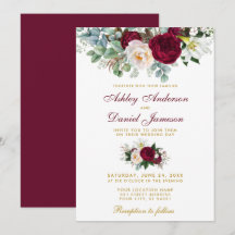 Dourado Casamento Floral da Elegante Burgundy