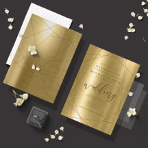 Dourado Casamento Geométrico Metálico ID648