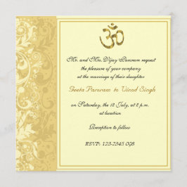 Convites Dourado casamento hindu