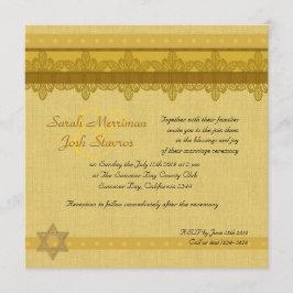 Convites Dourado casamento judeu de Damask Brocade