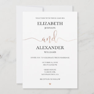Convites Dourado casamento simples e elegante. Detalhes da