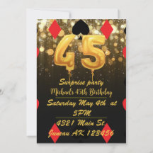 Dourado cassino com tema de brilho 45º Aniversário