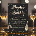 Convites Dourado Chá de panela Brunch e Bubble<br><div class="desc">Convite de festas de Chá de panela de folha de papel Dourada a preto Brunch e Bubble. Este Brunch Moderno e Elegante e este convite à Bubble é perfeito para o Chá de panela que procura celebrar na Folha de Ouro. O convite contém uma garrafa de champanhe, óculos e muito...</div>