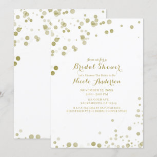 Convites Dourado Chá de panela Limpo de Pontos de Água Mo