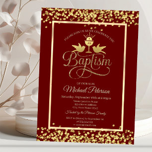 Convites Dourado Chalice Confetti Vermelho