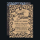 Convites Dourado Chita Leopard, 16 Foto<br><div class="desc">Este moderno e moderno convite de 16 fotos com o tema safari é perfeito para uma adolescente de tendências e na moda. Ele apresenta um quadro de impressão de um animal preto leopardo chita desenhado à mão sobre um fundo simples de tom dourado com tipografia de bruxaria personalizada. Também inclui...</div>