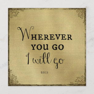 Convites Dourado com a Bíblia Verse aonde quer que vá...