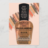 Dourado Coral Glitter Nail Dia do Spa Polonês Aniv