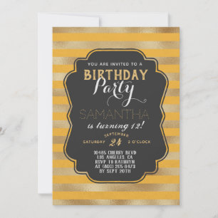 Convites Dourado Dia de Nascimento em Lixeira