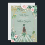 Convites Dourado Dusty Green Pink Mis Quince 15 Anos<br><div class="desc">Pink Quinceañera Dusty Dourado Convite Coroa Verde Mis Quince 15 Anos,  16 Anos,  Aniversário, </div>