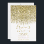 Convites Dourado e branco brilho brilhante Doce 16 Festa<br><div class="desc">Personalizar para qualquer evento</div>