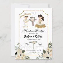 Dourado e branco, irmão floril e garota Bautizo