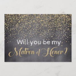 Convites Dourado e 'Chalkboard' Você será a minha mãe de ho