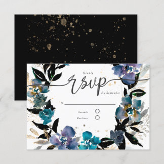 Convites Dourado e lacado, floral dramático