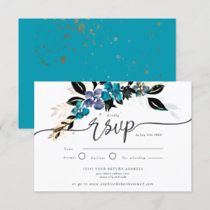 Convites Dourado e lacado, floral dramático