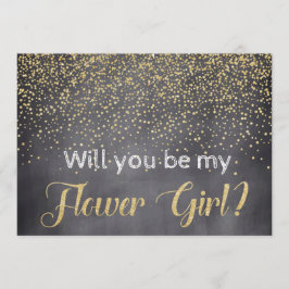 Convites Dourado e quadro vai ser minha garota florista?