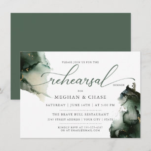 Convites Dourado e Sage Green Watercolor  