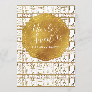 Convites Dourado Egito branco Egito Glam Sweet 16 Party