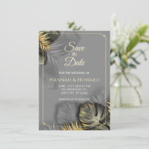 Dourado Elegante e Cinza Botânica, Tropical