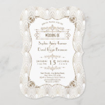 Dourado Excelente Fleur-de-lis Gatsby 20s Casament