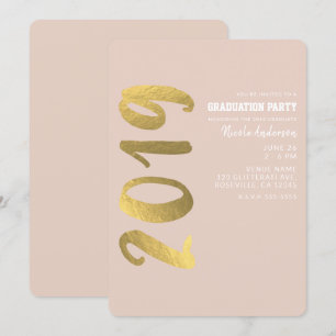 Convites Dourado Falso Brilhante Bege Glam Formatura 2019