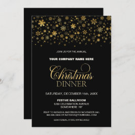 Convites Dourado Flocos de Neve Janto de Natal Corporativo