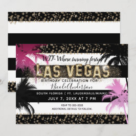 Convites Dourado LAS VEGAS Árvores Palmeira Brilho Festa de
