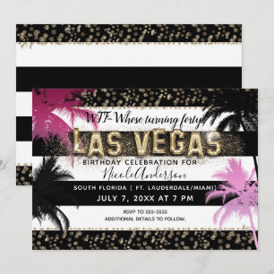 Convites Dourado LAS VEGAS Árvores Palmeira Brilho Festa de