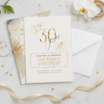 Dourado Line Floral 30 Anniversário ID1169