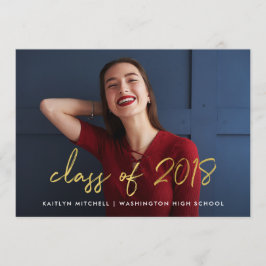 Convites Dourado manuscrito | Classe do Partido do Formando