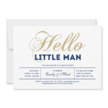 Dourado, Marinho | Chá de fraldas Moderno de Tipog